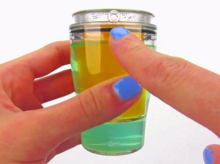 DoubleTake Shot Glass - Shot glass with second container for shot chaser - release finger hole to drink chaser