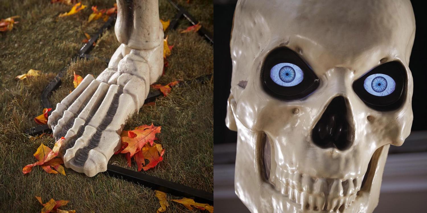 Giant 12 Foot Skeleton Halloween Decoration - Home Depot Skeleton Decoration