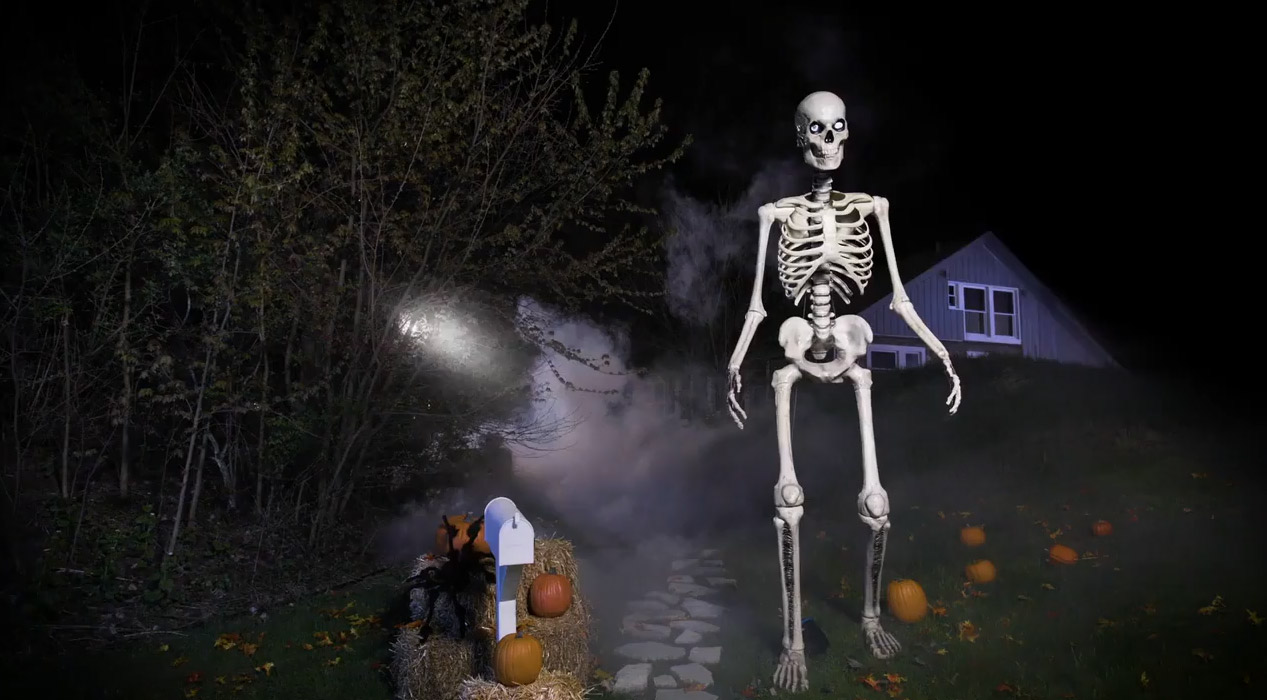 Giant 12 Foot Skeleton Halloween Decoration - Home Depot Skeleton Decoration