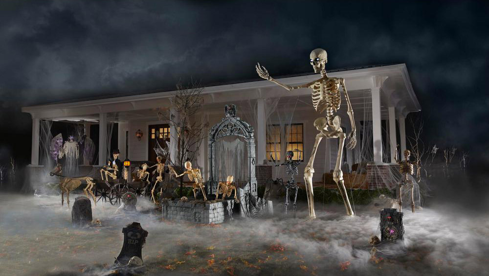 Giant 12 Foot Skeleton Halloween Decoration - Home Depot Skeleton Decoration