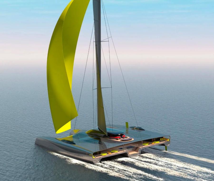 130 Foot Wide Trimaran Superyacht Zero Emission