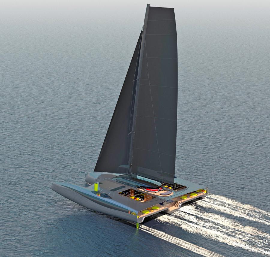 130 Foot Wide Trimaran Superyacht Zero Emission