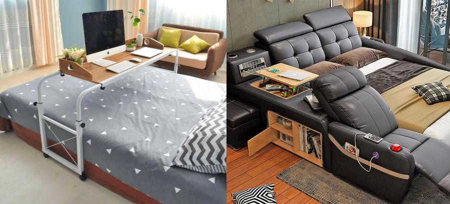 Over the bed computer desk - smart bed
