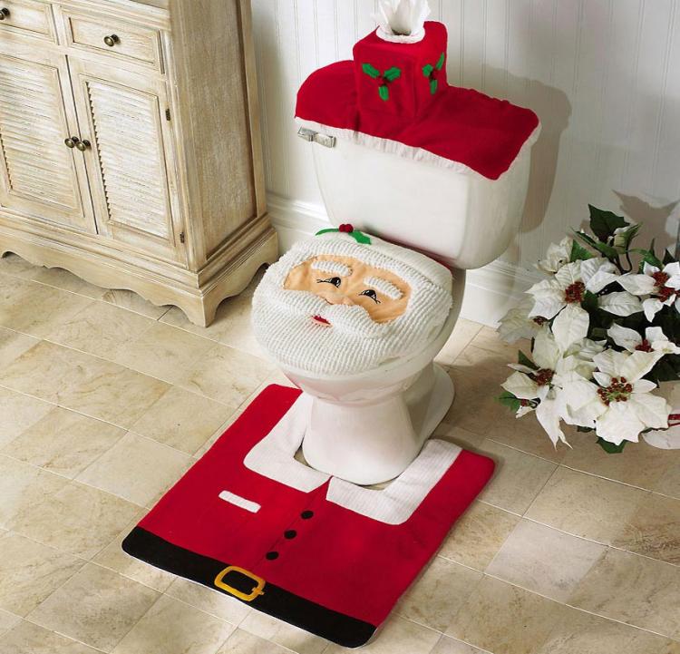 This Santa Clause Toilet and Rug Set