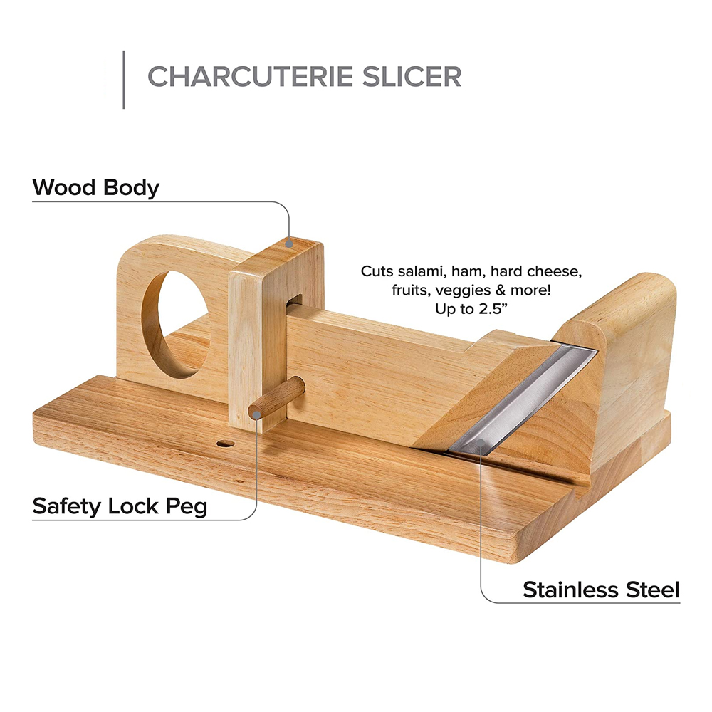 9th Century Wooden Sausage Cutter old-timey salami slicer