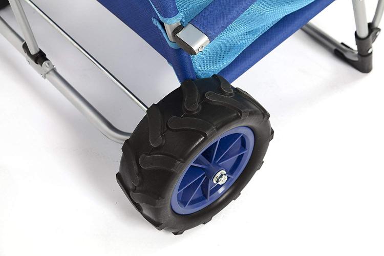 2-in-1 beach chair lounger wagon combo - Beach Chair Doubles as a Wagon For Easy Beach Trips
