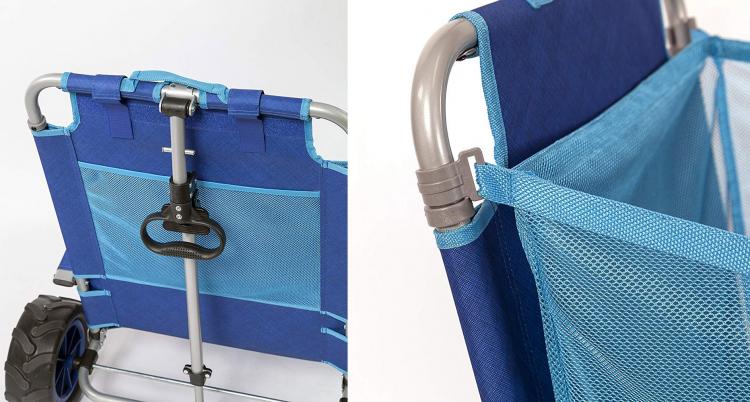 2-in-1 beach chair lounger wagon combo - Beach Chair Doubles as a Wagon For Easy Beach Trips