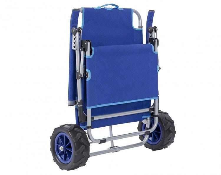 2-in-1 beach chair lounger wagon combo - Beach Chair Doubles as a Wagon For Easy Beach Trips