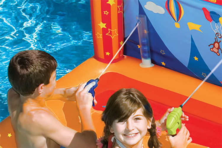 Pool Version of classic circus water shooting game - Circus Blaster Inflatable water target game