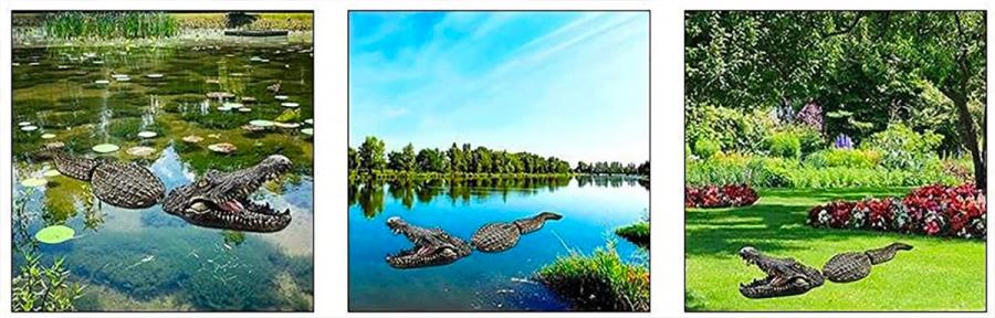 3-Piece Crocodile Garden Statues