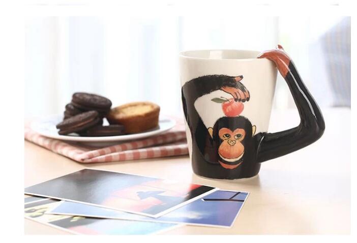 3D Animal Ceramic Mugs - 3D Monkey Mug