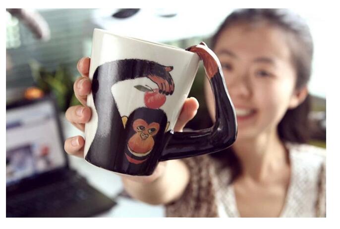 3D Animal Ceramic Mugs - 3D Monkey Mug