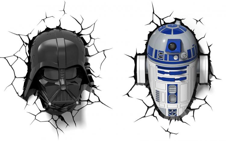 3D Darth Vader Face Night-Light - 3D R2-D2 Night-Light