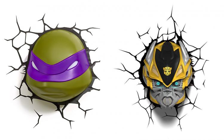 3D Ninja Turtle Face Night-Light - 3D Transformers Face Night-Light