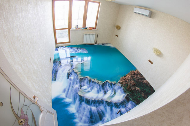 3D Epoxy Floors That Will Turn Your Room Into a Beach - illusion 3d flooring