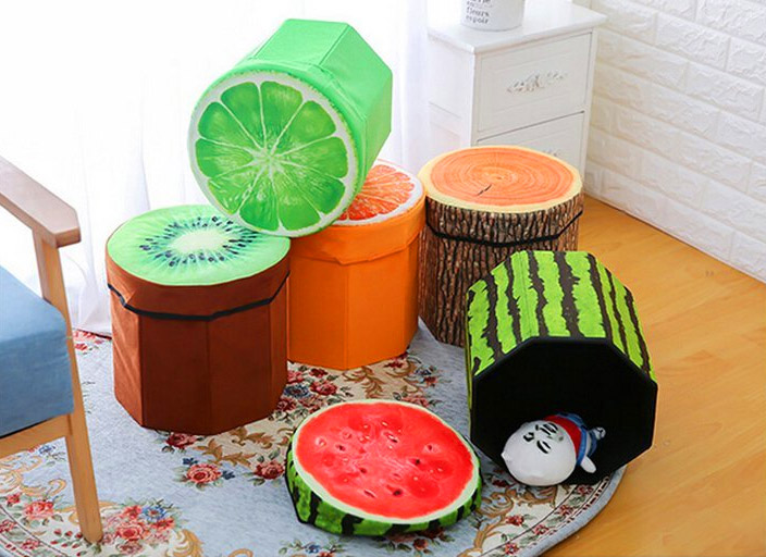 3D Fruit Storage Organizer and Ottoman - 3D Fruit Ottoman and toy box