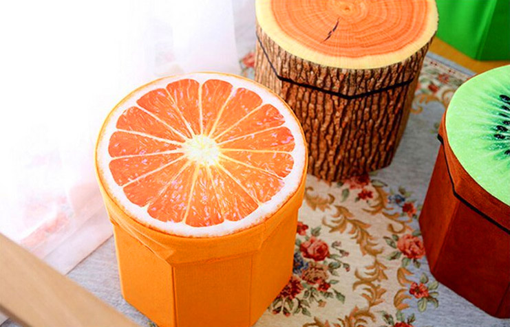3D Fruit Storage Organizer and Ottoman - 3D Fruit Ottoman and toy box