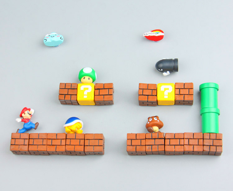 3D Mario Fridge Magnets Let You Build Your Own Mario Level - Geeky Super Mario Brick Magnets