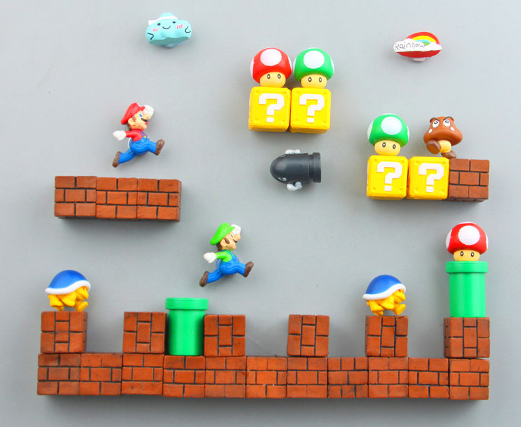 3D Mario Fridge Magnets Let You Build Your Own Mario Level - Geeky Super Mario Brick Magnets