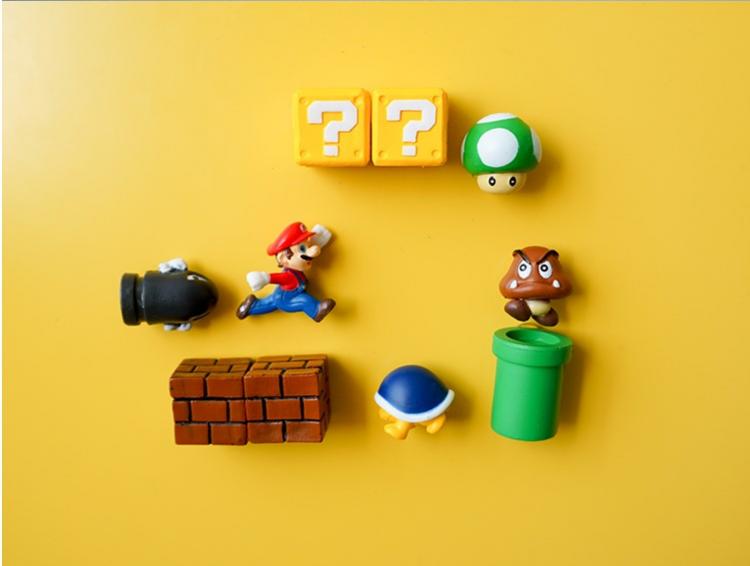 3D Mario Fridge Magnets Let You Build Your Own Mario Level - Geeky Super Mario Brick Magnets