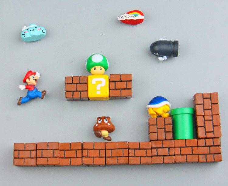 3D Mario Fridge Magnets Let You Build Your Own Mario Level - Geeky Super Mario Brick Magnets