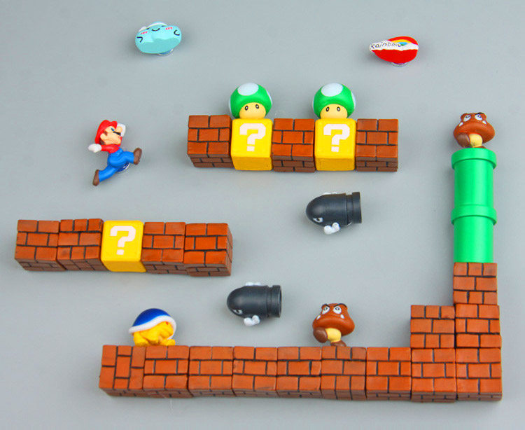 3D Mario Fridge Magnets Let You Build Your Own Mario Level - Geeky Super Mario Brick Magnets