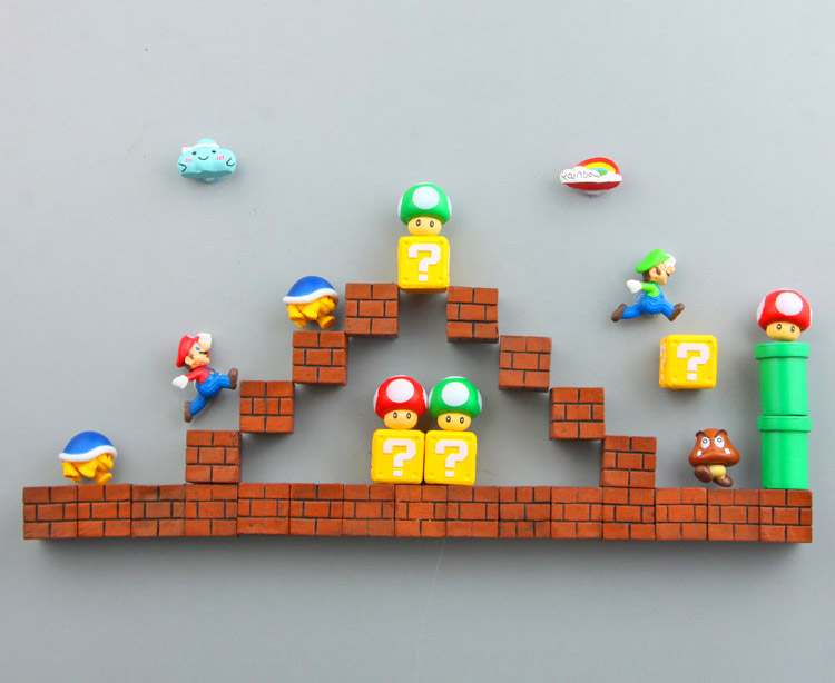 3D Mario Fridge Magnets Let You Build Your Own Mario Level - Geeky Super Mario Brick Magnets