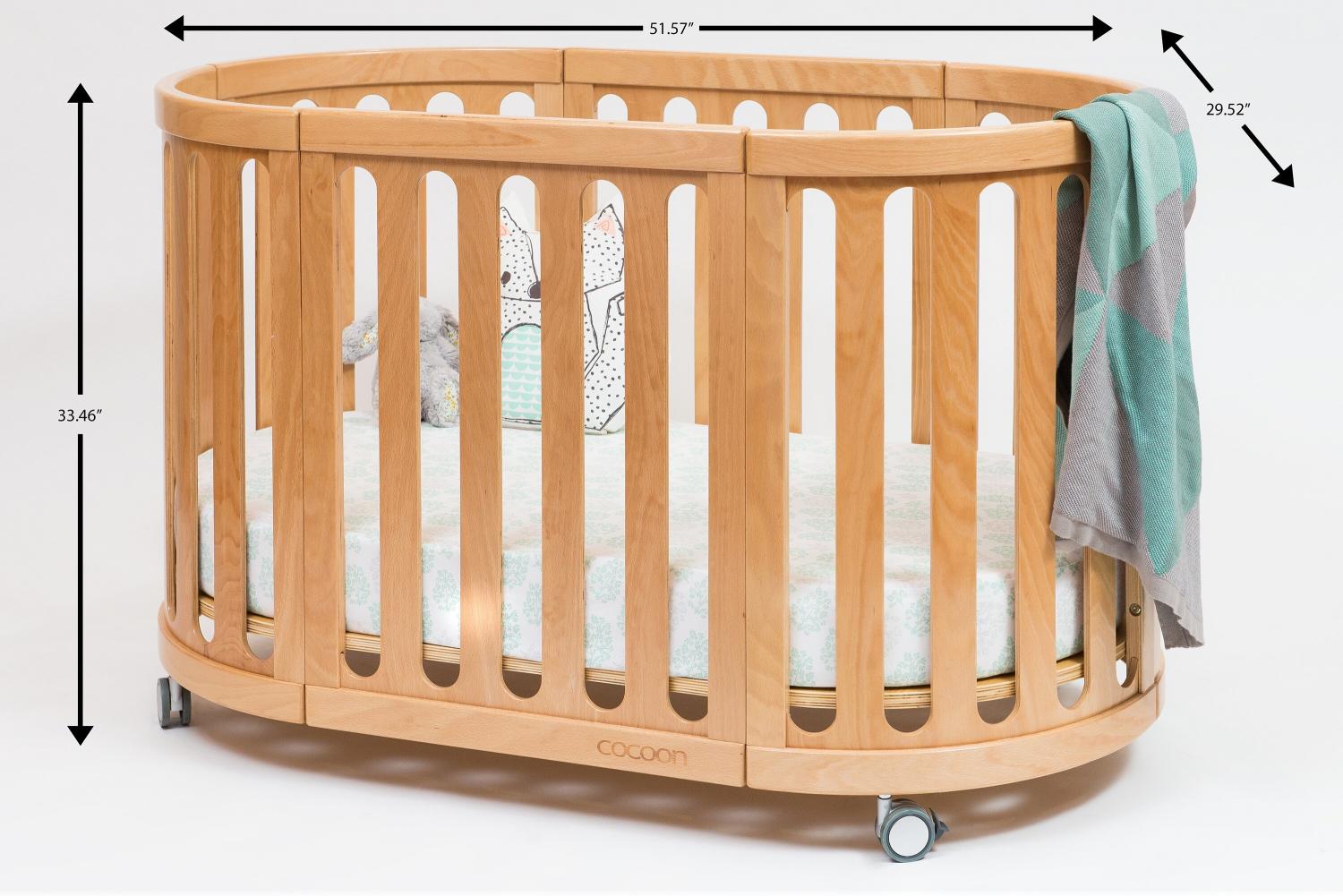 4-in-1 Convertible Crib - Crib converts to bassinet and toddler bed