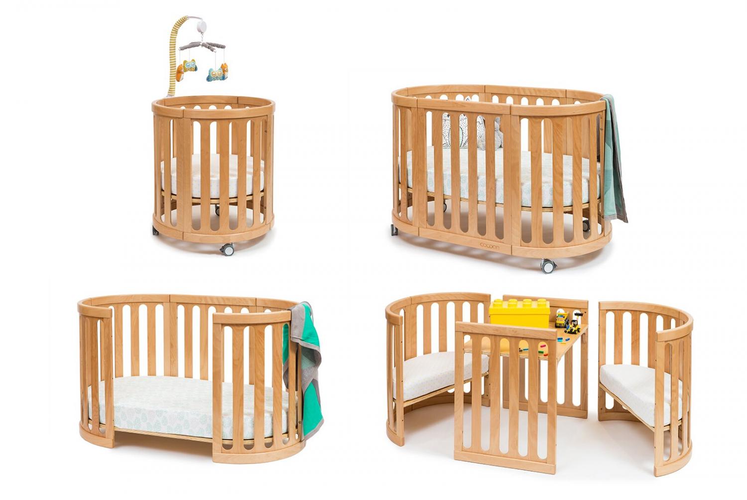 4-in-1 Convertible Crib - Crib converts to bassinet and toddler bed