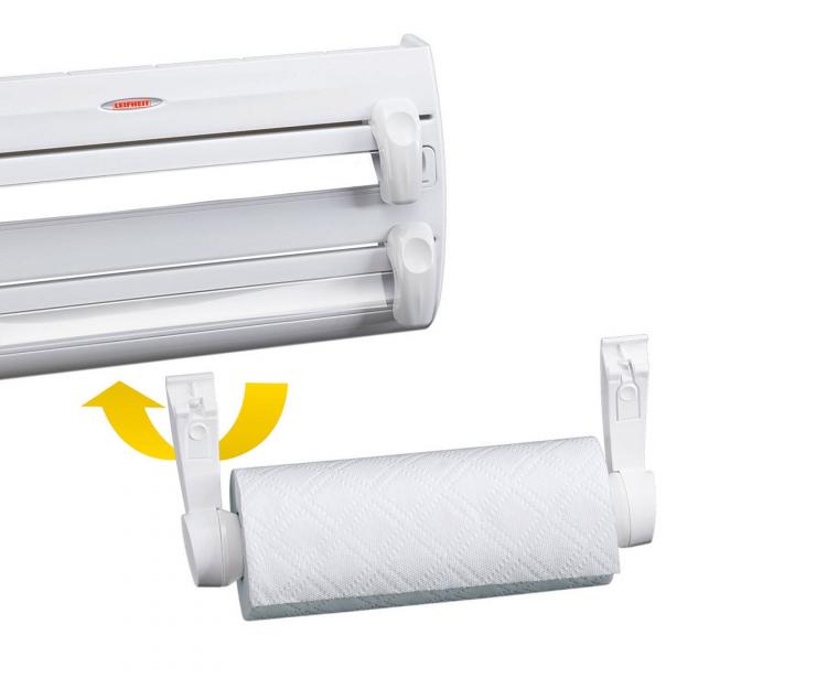 4-in-1 Roll Holder For Plastic Wrap, Tinfoil, and Paper Towels - Leifheit 25771 Kitchen roll holder