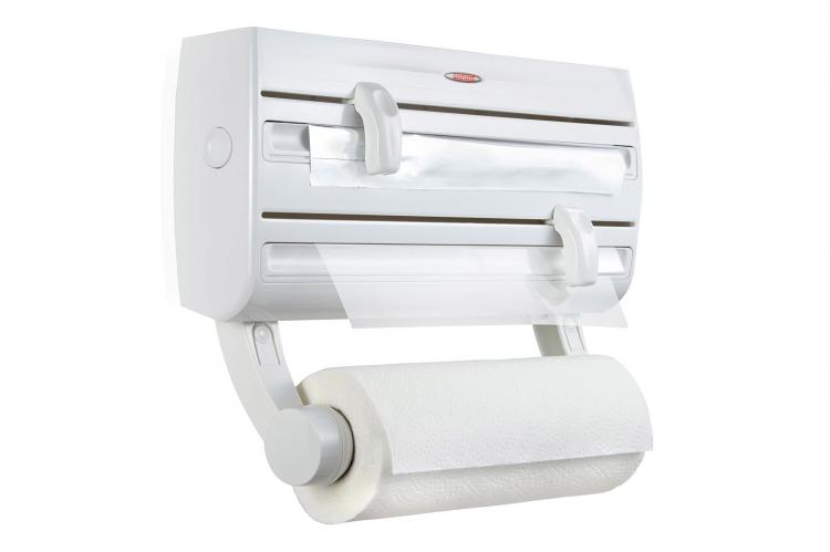4-in-1 Roll Holder For Plastic Wrap, Tinfoil, and Paper Towels - Leifheit 25771 Kitchen roll holder