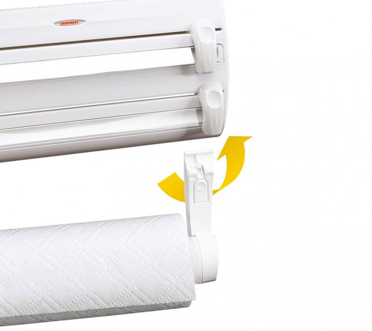 4-in-1 Roll Holder For Plastic Wrap, Tinfoil, and Paper Towels - Leifheit 25771 Kitchen roll holder