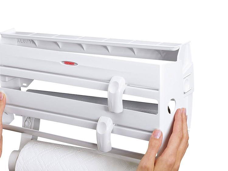 4-in-1 Roll Holder For Plastic Wrap, Tinfoil, and Paper Towels - Leifheit 25771 Kitchen roll holder