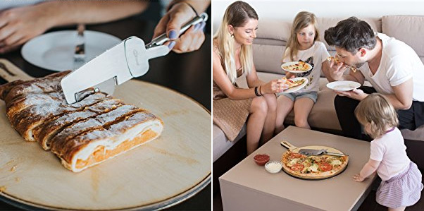 4-in-1 Pizza Cutter Doubles as a Pizza Serving Spatula - Multi-purpose pizza slicer