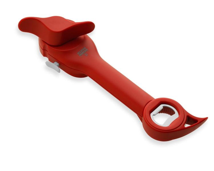 5-in-1 Opener Easily Opens Cans, Bottles, Jars and More - Kuhn Rikon Auto Safety Master Can Opener