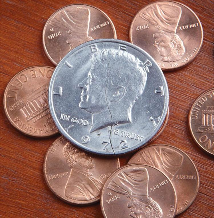 50 Cent Piece Hidden Knife Blade