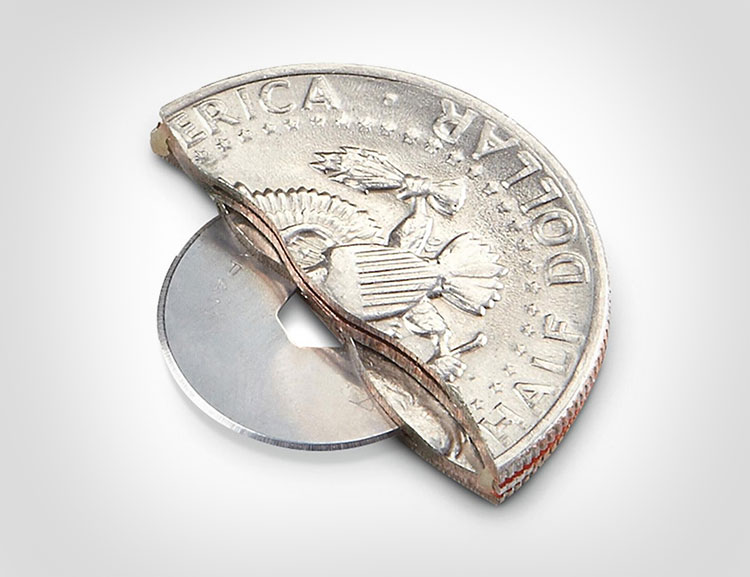 50 Cent Piece Hidden Knife Blade