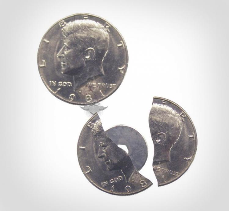 50 Cent Piece Hidden Knife Blade