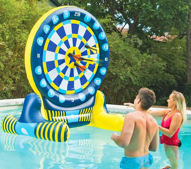 6 Foot Inflatable Giant Backyard Dart Board - Huge floating pool dart board