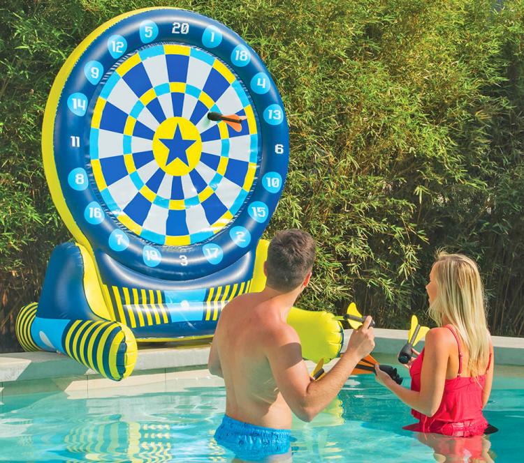 6 Foot Inflatable Giant Backyard Dart Board - Huge floating pool dart board