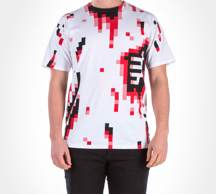8-bit Pixelated Bloody Zombie T-Shirt