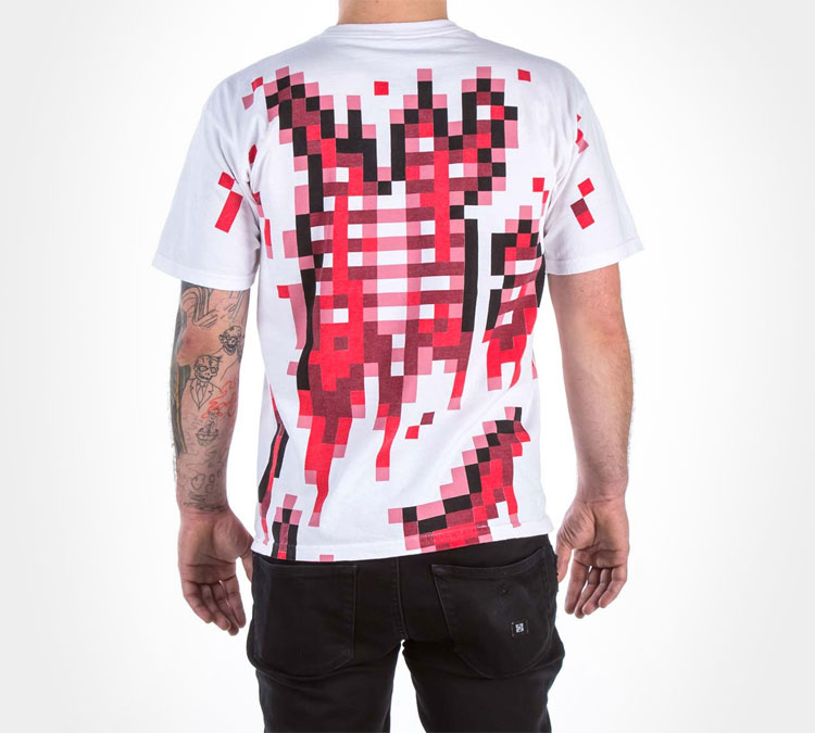 8-bit Pixelated Bloody Zombie T-Shirt