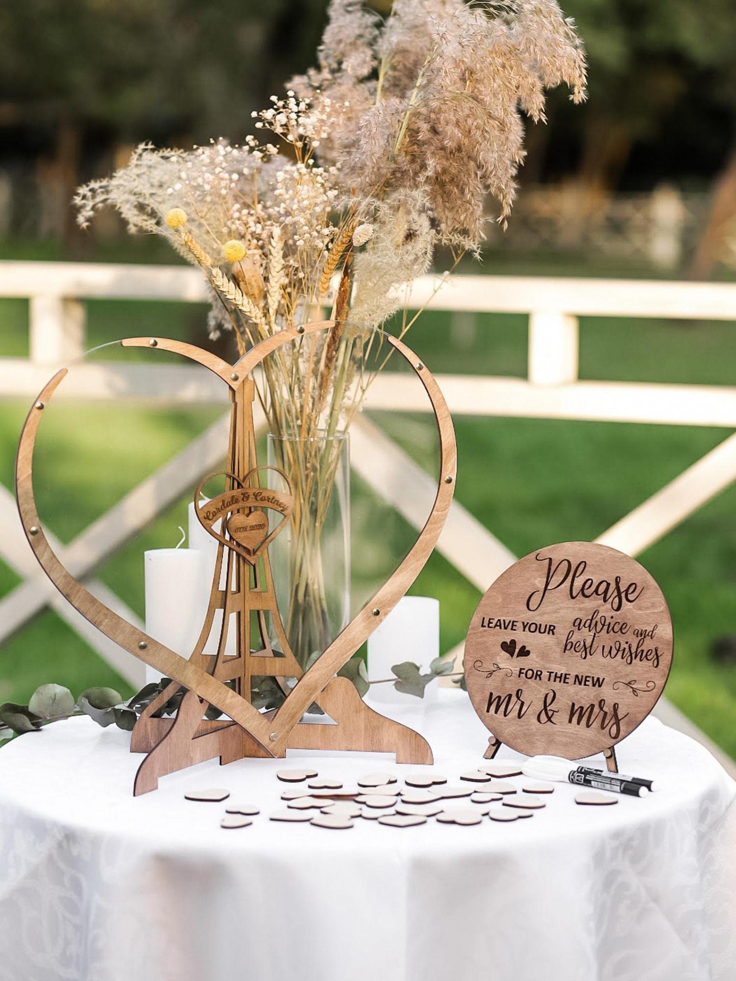 Heart Shaped Wedding Drop Box - Glass heart wedding guest book drop box