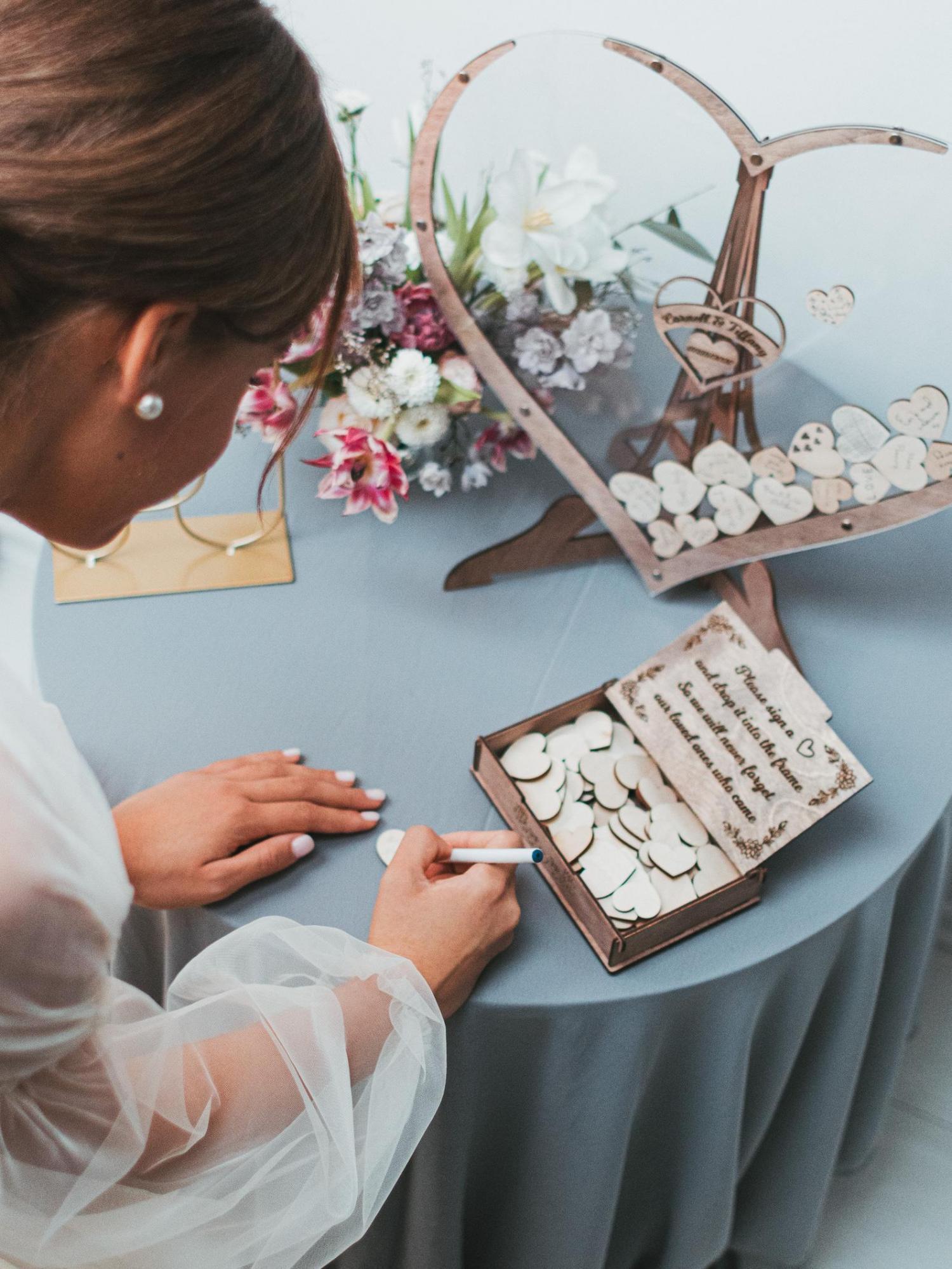 Heart Shaped Wedding Drop Box - Glass heart wedding guest book drop box
