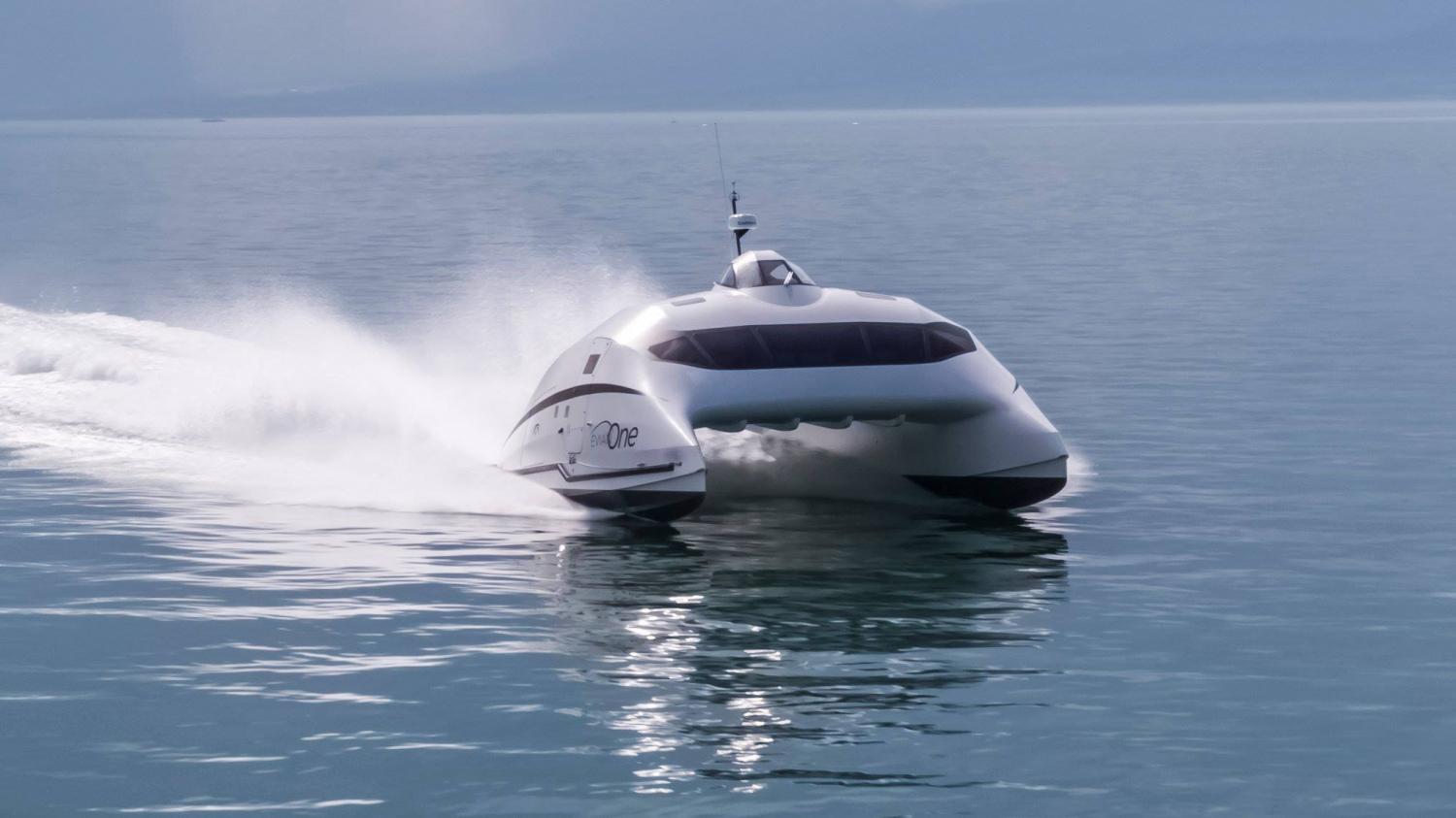 Advanced Aerodynamic Vessels A2V Super-fast Catamaran yacht vessel - Evil villain boat