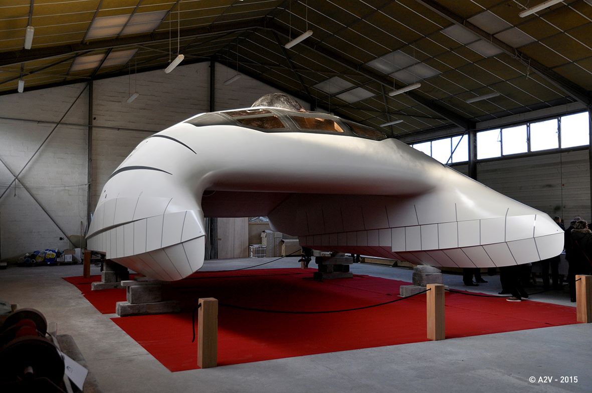 Advanced Aerodynamic Vessels A2V Super-fast Catamaran yacht vessel - Evil villain boat