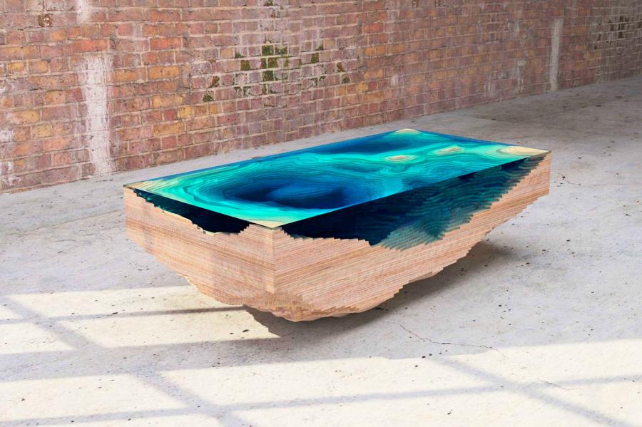 Abyss Table Designer Topographical Sea Floor Coffee Table