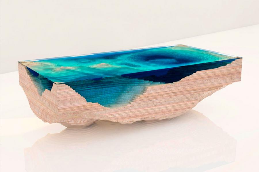 Abyss Table Designer Topographical Sea Floor Coffee Table