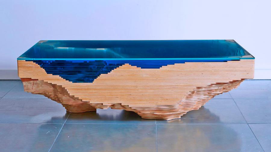 Abyss Table Designer Topographical Sea Floor Coffee Table