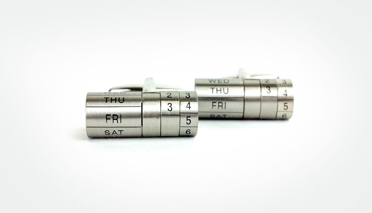 Adjustable Date Cufflinks - Calendar Cufflinks